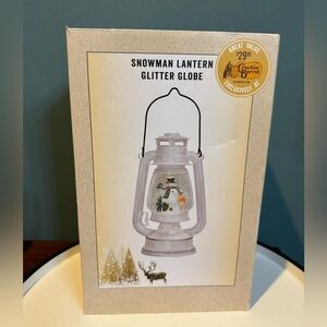 NIB Cracker Barrel SNOWMAN LANTERN GLITTER GLOBE Christmas Decor Discontinued